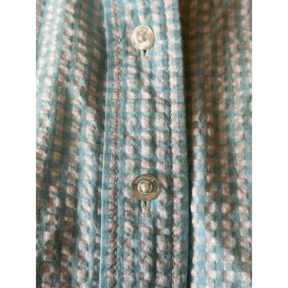 Vineyard Vines Blue/White Gingham Seersucker Button Up Long Sleeve  Sz S - Picture 4 of 9